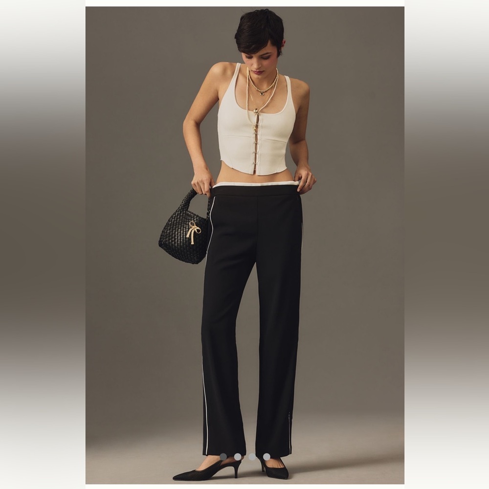 Maeve Anthropologie Pull-On Track Pants Black Medium